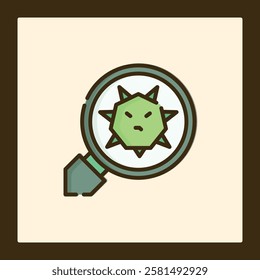 Investigating Microscopic Virus Icon Key