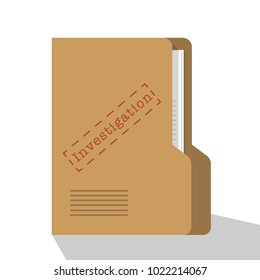  Investigation Confidential and classified data concept illustration. paper with folder and label file confidential. flat vector illustration