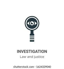 Investigation glyph icon vector on white background. Flat vector investigation icon symbol sign from modern law and justice collection for mobile concept and web apps design.