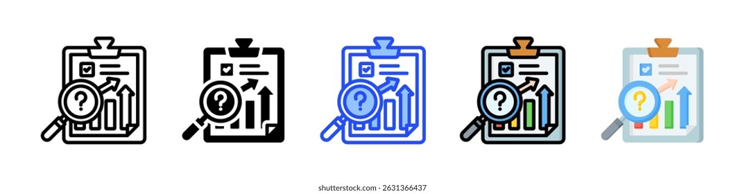 Colección de íconos de investigación con múltiples estilos
