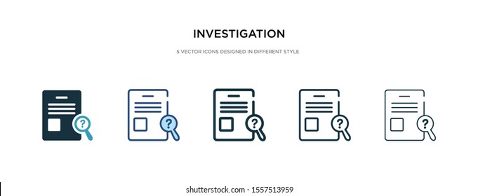 investigation icon in different style vector illustration. two colored and black investigation vector icons designed in filled, outline, line and stroke style can be used for web, mobile, ui