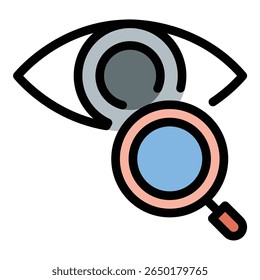 Investigation icon flat line style illustration representing inquiry, analysis, and problem-solving, suitable for detective work, legal processes, and research-related projects