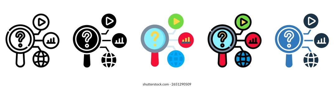 Investigation Icon Multiple Style Vector Illustration
