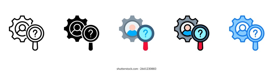 Icono de investigación Ilustración vectorial de estilos múltiples