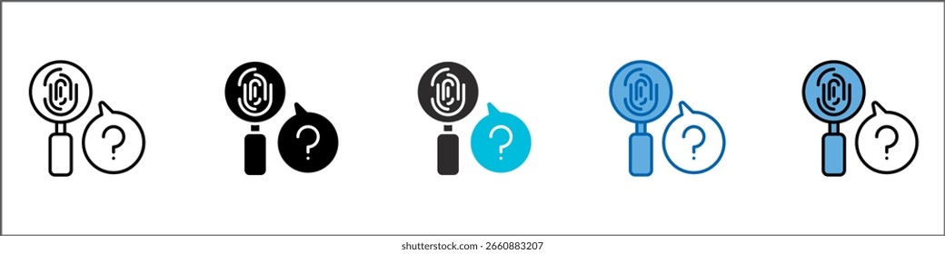 Ilustração de vários estilos do pacote de ícones da investigação