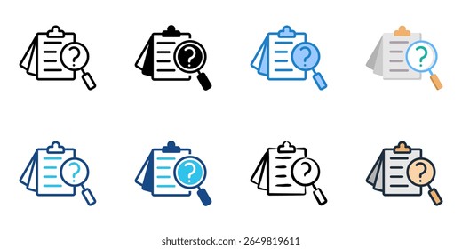Investigation icon set multiple style collection 
