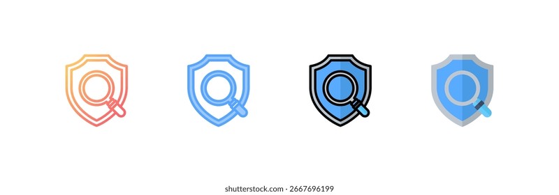 Investigation icon set multiple style collection