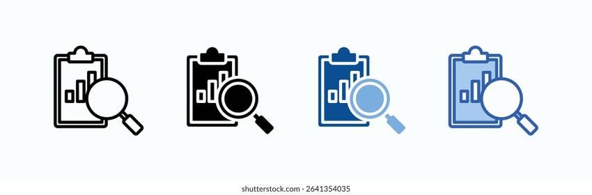Investigation icon sheet multiple style collection isolated vector