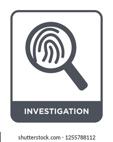 investigation icon vector on white background, investigation trendy filled icons from Law and justice collection, investigation simple element illustration