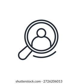 ícone de investigação. vetor.Editável símbolo de estilo traço.linear para usar web design,ilustração logo.Symbol.