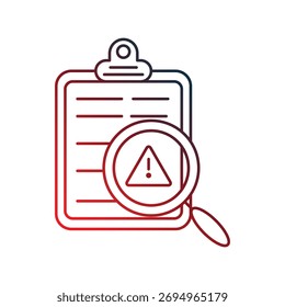 Ícone de investigação com ilustração de estoque de vetor de fundo branco