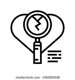 Investigation Of Infidelity Line Icon Vector. Investigation Of Infidelity Sign. Isolated Contour Symbol Black Illustration