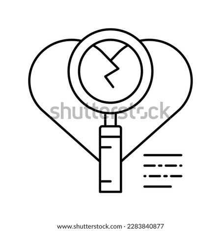 investigation of infidelity line icon vector. investigation of infidelity sign. isolated contour symbol black illustration
