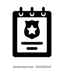 Investigation Notes Icon, Vector Graphics Illustrations 