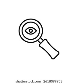 Investigative Analysis with Magnifying Eye Glass, Clarity and Vision