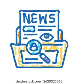 investigative journalism news media doodle icon sketch vector. investigative journalism news media sign. isolated symbol illustration