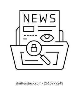 investigative journalism news media line icon vector. investigative journalism news media sign. isolated contour symbol black illustration