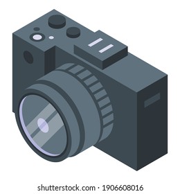 Investigator camera icon. Isometric of investigator camera vector icon for web design isolated on white background