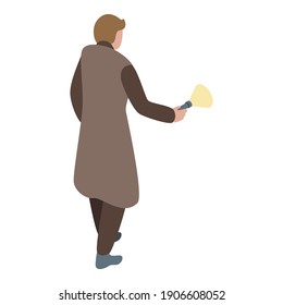 Ermittler mit Taschenlampe Symbol. Isometric of investigator mit Taschenlampe Vektorsymbol für Webdesign einzeln auf weißem Hintergrund