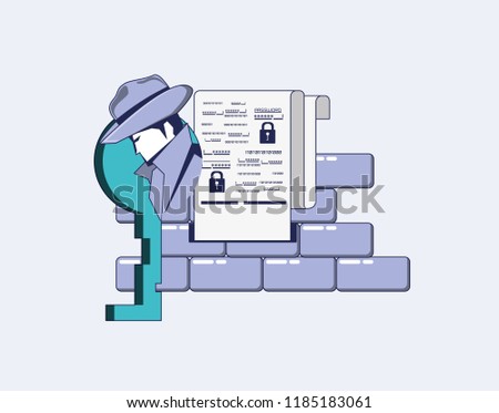 investigator with key and wall data privacy