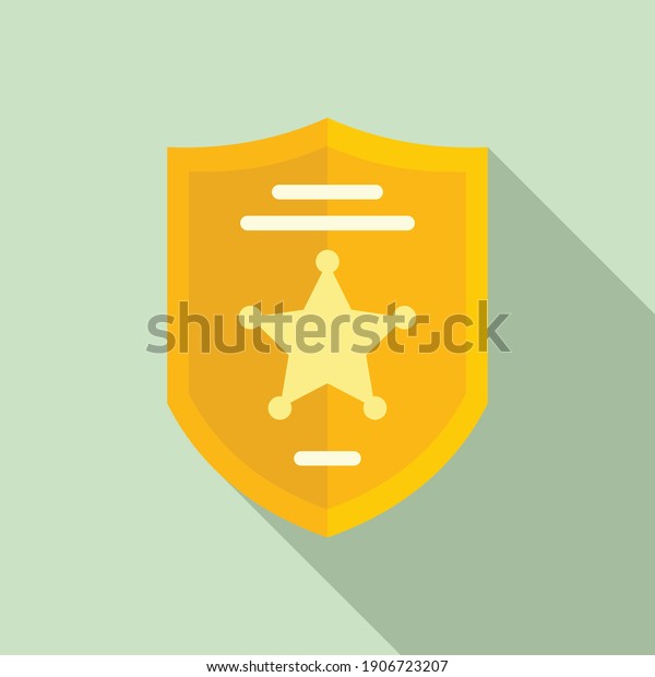 Investigator police shield\
icon. Flat illustration of investigator police shield vector icon\
for web design