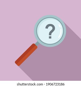 Investigator question magnifier icon. Flat illustration of investigator question magnifier vector icon for web design