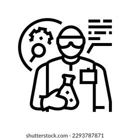 investigator scientist worker line icon vector. investigator scientist worker sign. isolated contour symbol black illustration