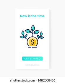 investing app, mobile ui design