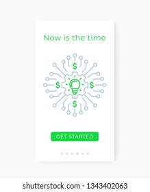 investing app, mobile ui vector design