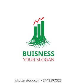 Investing Business Logo Design with Roots Concept for Stability