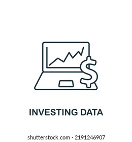 Investing Data icon. Line simple icon for templates, web design and infographics