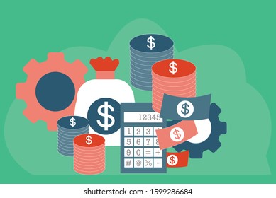 Investing in the future vector illustration. Flat line design concept for smart investment, finance and banking, commercial real estate, strategic management, financial analysis and planning template