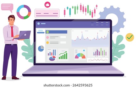 Investir em mercados globais e regime de investimento, ilustração de marketing