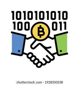investing ico color icon vector. investing ico sign. isolated symbol illustration