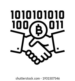investing ico line icon vector. investing ico sign. isolated contour symbol black illustration