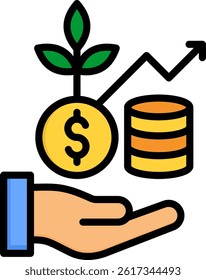 Investing Icon Lineal Color Vector Illustration