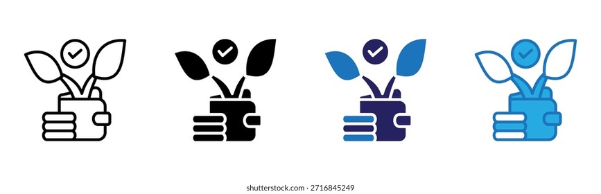 Ilustração de vetor de múltiplos estilos de ícone de investimento