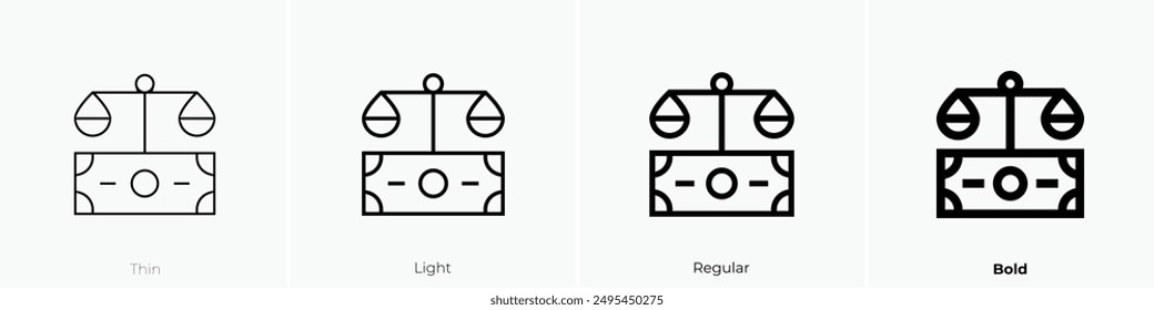 investing icon. Thin, Light Regular And Bold style design isolated on white background