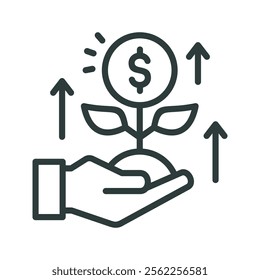 Investing icon vector illustration. Simple line style