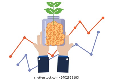 investing icon,Money management related ,investment icon set. Containing investor, mutual fund, asset, risk management, economy, financial gain, interest and stock icons.Finance and business icon