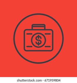 investing line icon in circle, vector illustration