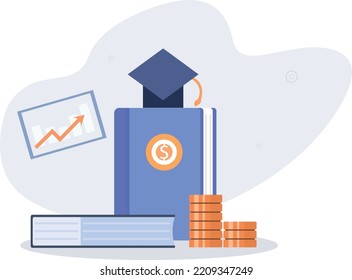 invertir dinero en educación y conocimiento.economía y concepto de negocios.