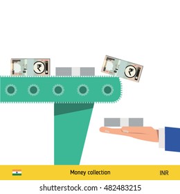 Investing money. Saudi Arabian Riyal banknote. Business finance concept vector illustration.