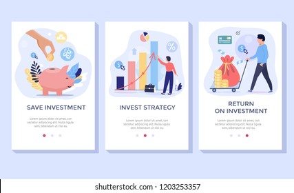 Investing Plans concept illustration set, perfect for banner, mobile app, landing page 