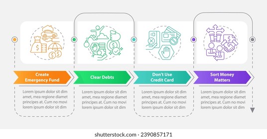 Investing preparation rectangle infographic template. Trading. Data visualization with 4 steps. Editable timeline info chart. Workflow layout with line icons