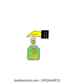 Investmen icon vector simple 2d