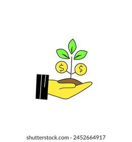 Investment Icon Vektorgrafik einfach 2D