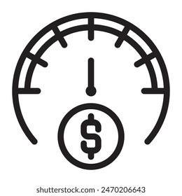 Investmen Money Time Icon, Line Art Style Design Isolated On White Background