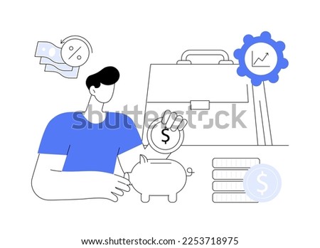 Investment abstract concept vector illustration. Investment benefit, financial adviser, stock broker, income dividends, interest, rental income, foreign currency exchange rates abstract metaphor.