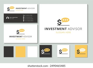 Investment advisor logo featuring a talking dollar sign for financial guidance